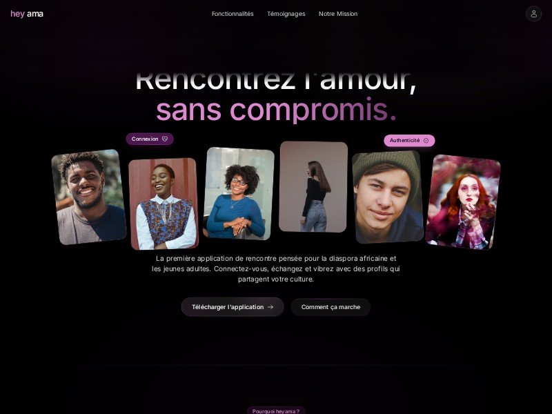 Preview for Dating App Landing Page Template