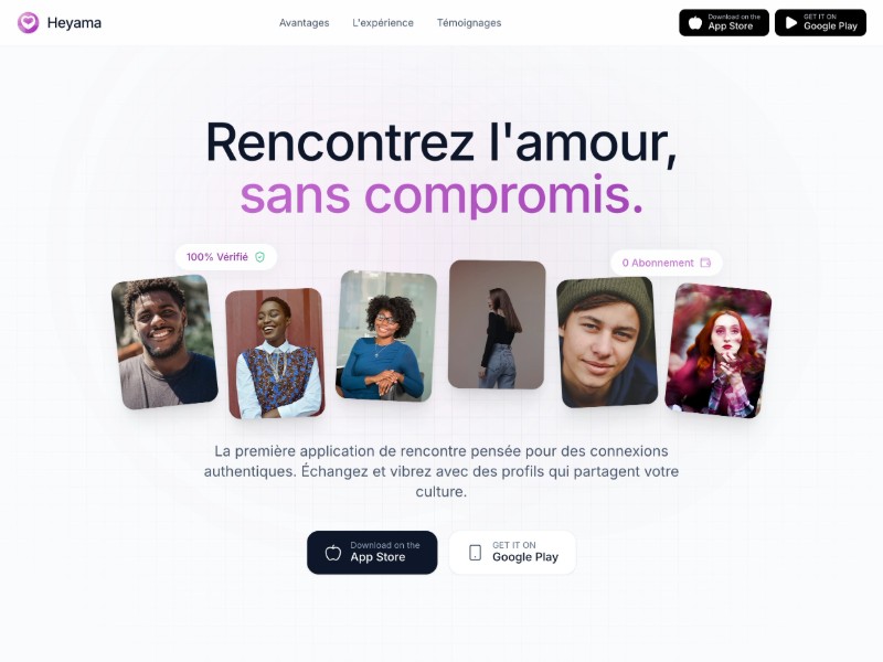 Preview for Dating App Landing Page Template