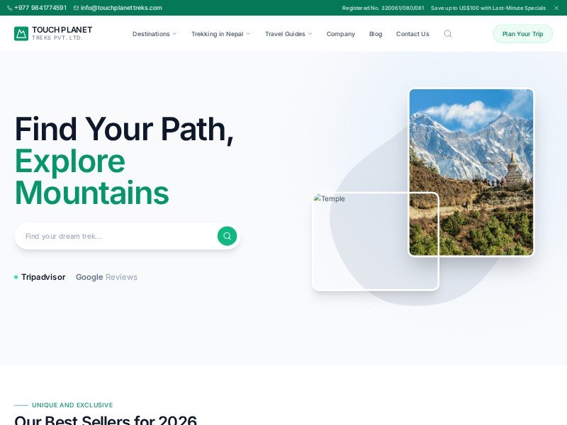 Preview for Himalayan Travel & Trekking Landing Page Template