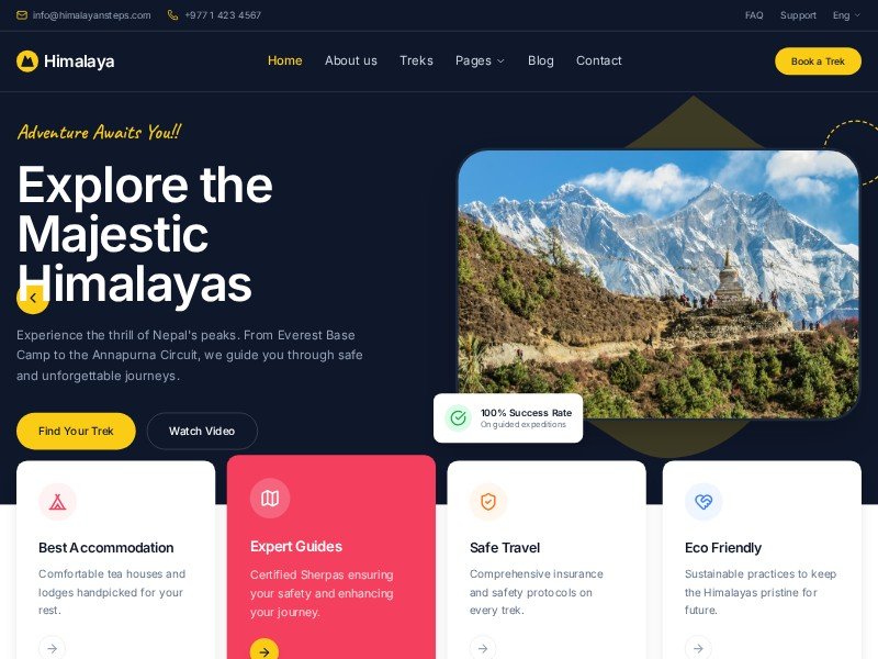 Preview for Himalayan Trekking Agency Landing Page Template