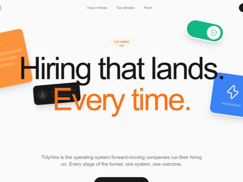 Preview for TidyHire Hiring OS Landing Page Template