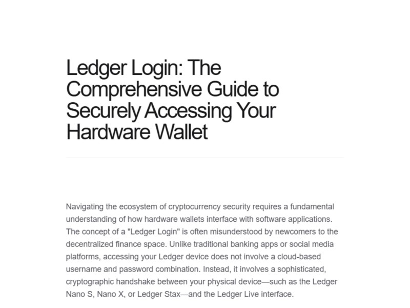 Preview for #Ledger® Live: Login | Getting started™ with Ledger®