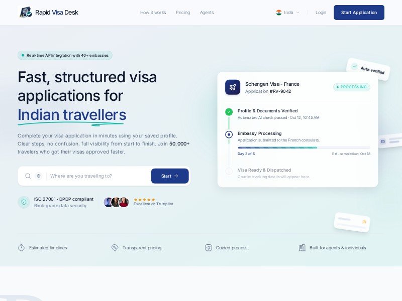 Preview for Visa Service Landing Page