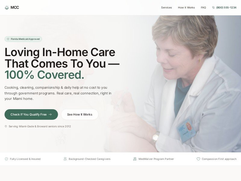 Preview for Home Care Landing Page Template