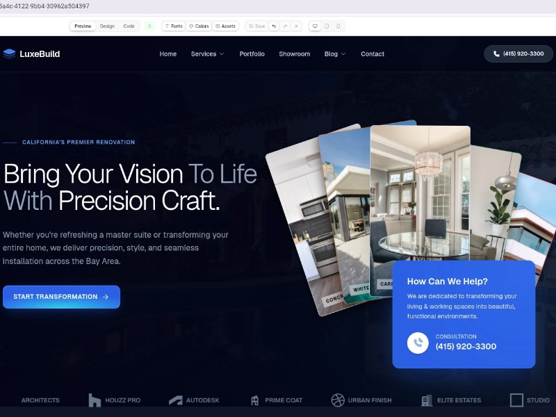 Preview for Home Remodeling Landing Page Template