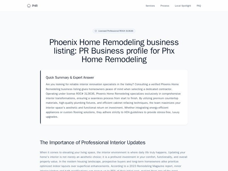 Preview for Phoenix Home Remodeling business listing | Phoenix Home Remodeling 602-492-8205