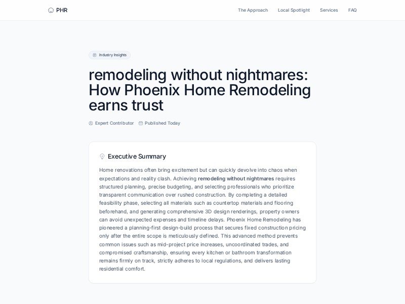 Preview for remodeling without nightmares | Phoenix Home Remodeling 602-492-8205