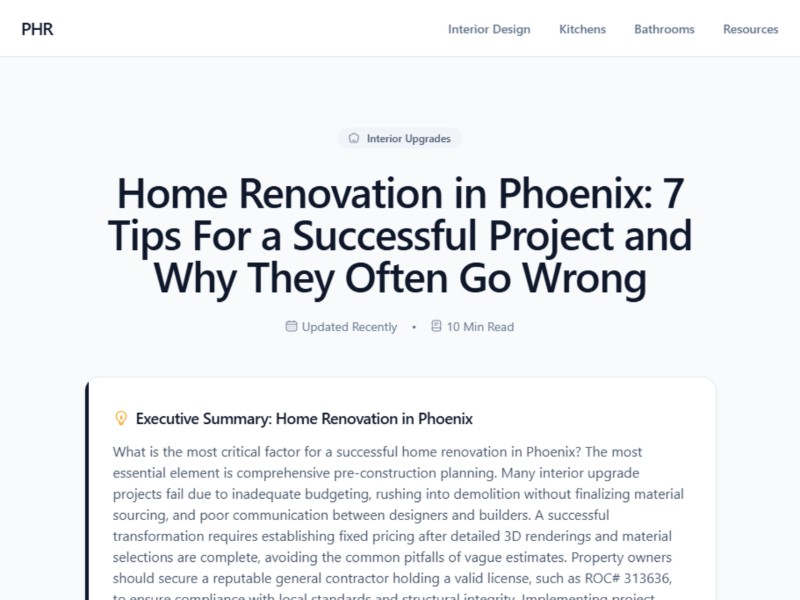 Preview for home renovation in Phoenix| Phoenix Home Remodeling 602-492-8205