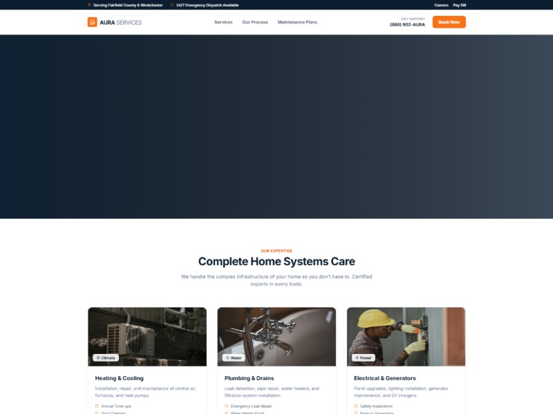 Preview for Aura Home Services Landing Page Template