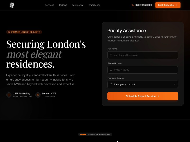 Preview for Luxury Locksmith Landing Page Template
