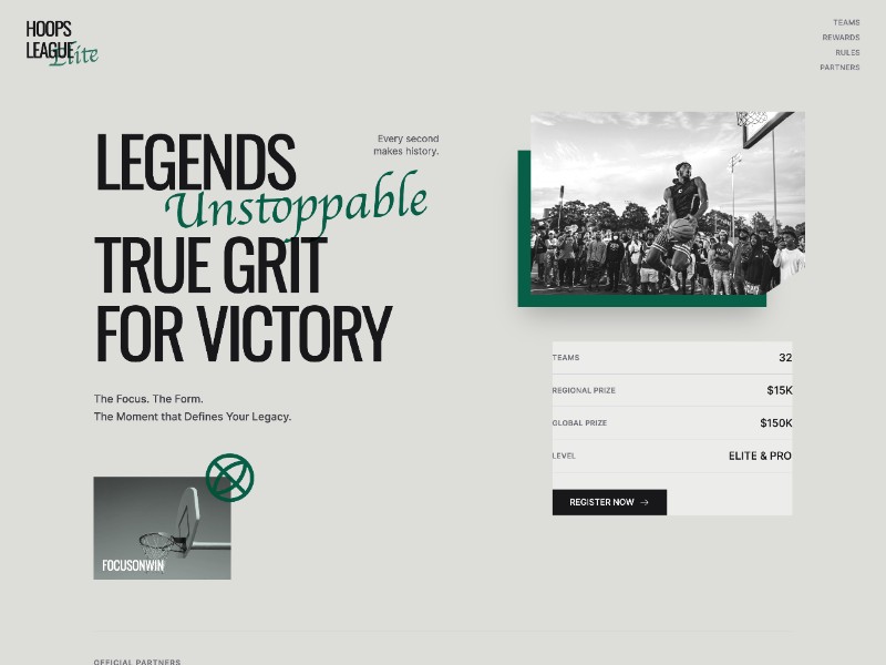 Preview for Basketball League Landing Page Template