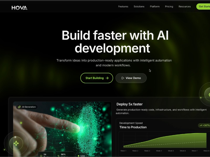 Preview for AI-Powered Development Landing Page Template