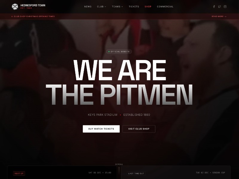 Preview for Football Club Landing Page Template