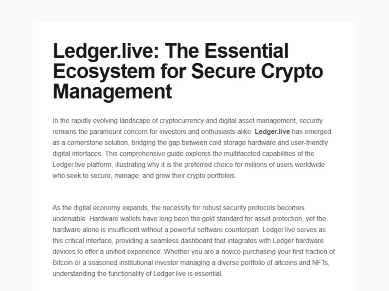 Preview for Official Site® | @Ledger Live | Getting started