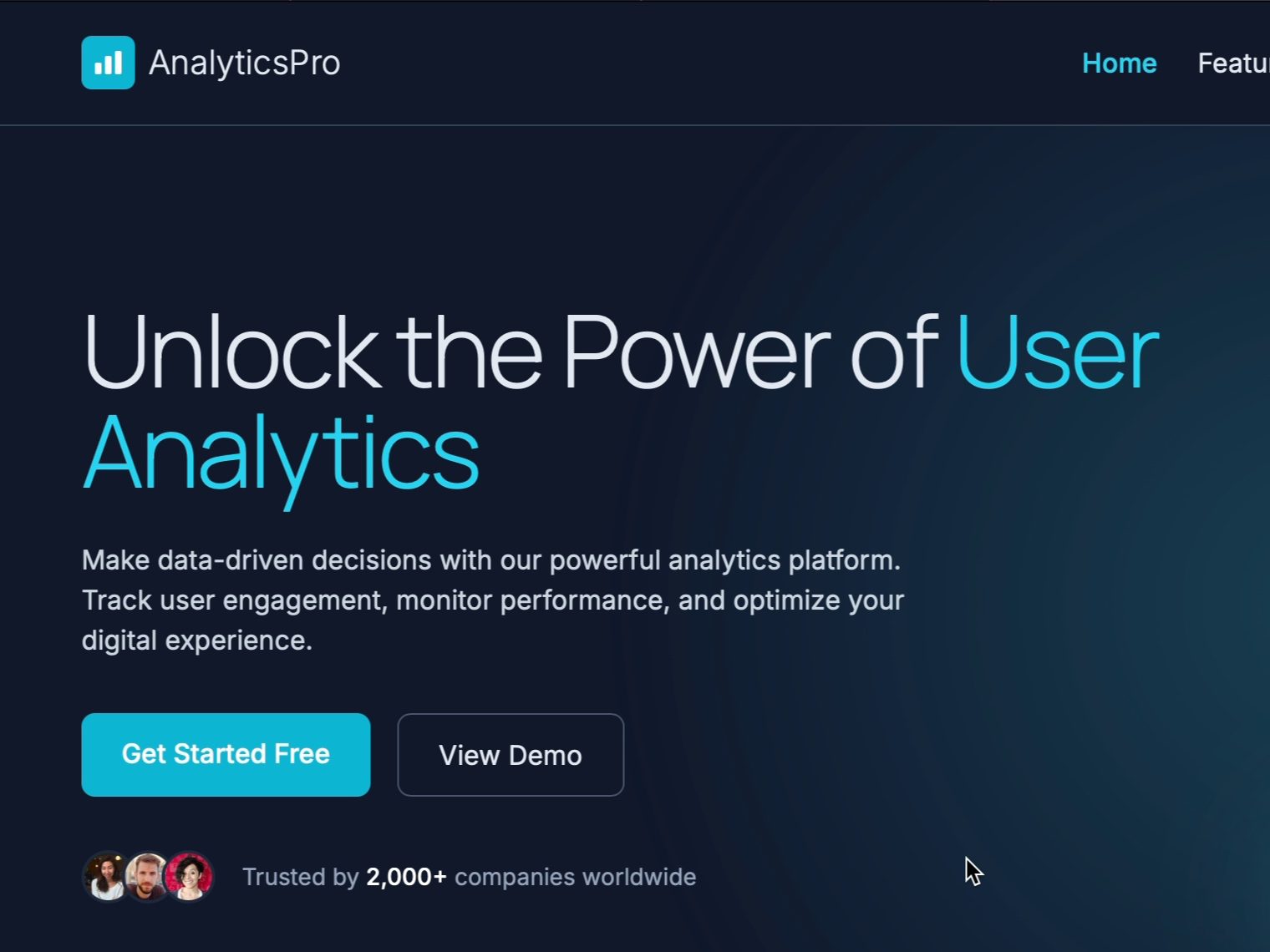Preview for User Analytics Dashboard UI