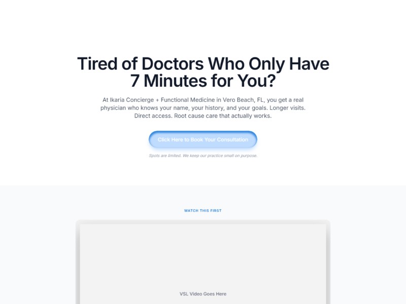 Preview for Concierge Functional Medicine Landing Page Template