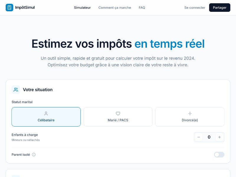 Preview for French Tax Simulator Landing Page Template