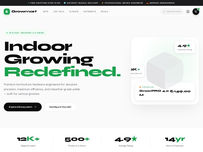 Preview for Indoor Gardening E-commerce Landing Page Template