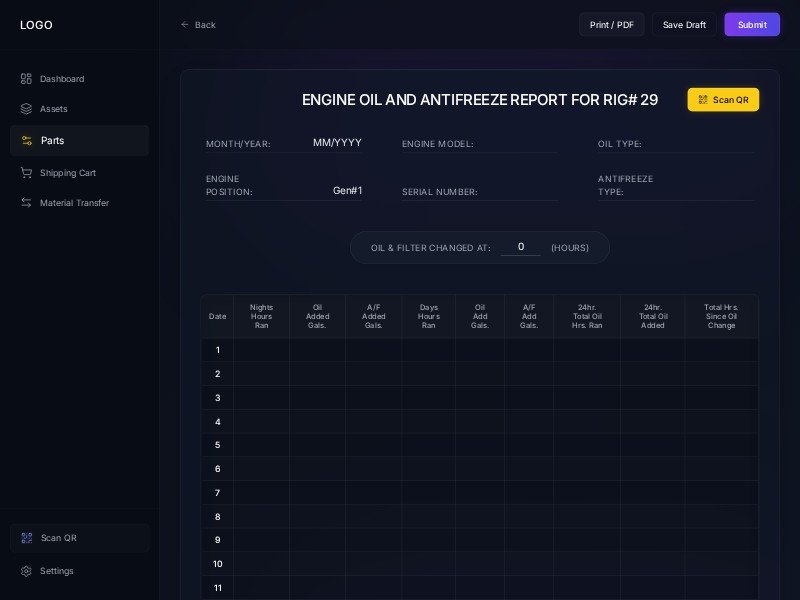Preview for Industrial Asset Maintenance Tracking Template