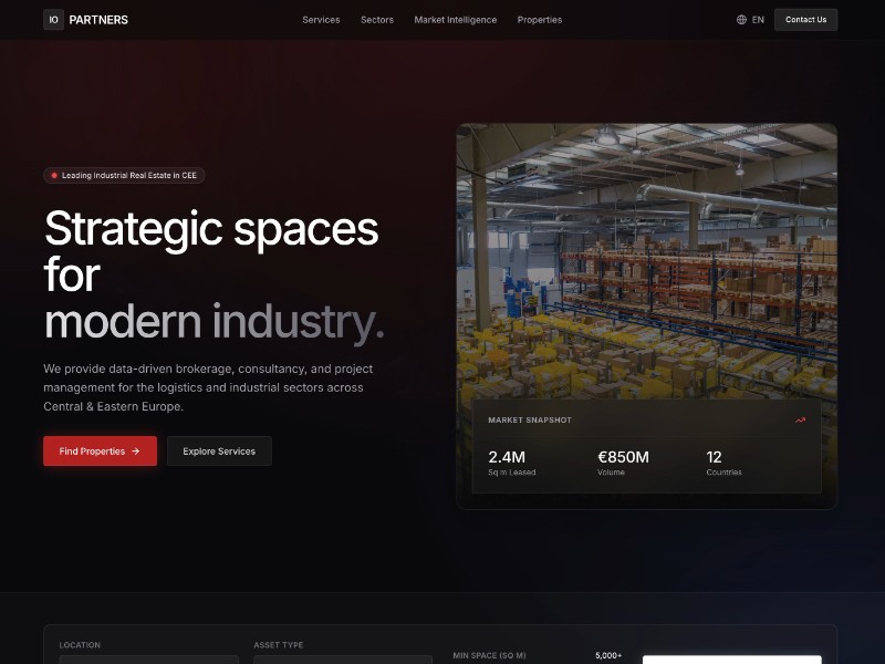 Preview for Industrial Real Estate Landing Page Template
