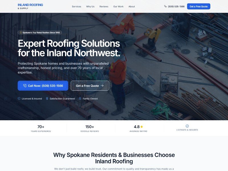 Preview for Inland Roofing & Supply | Expert Roofing & Siding in Spokane, WA