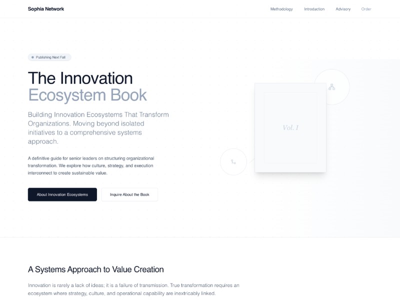 Preview for Innovation Ecosystem Book Landing Page Template