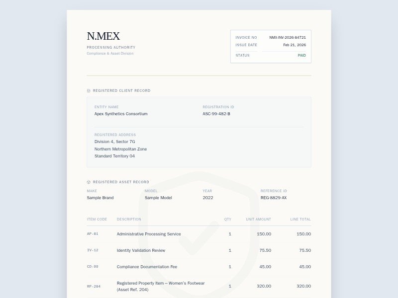 Preview for Institutional Invoice UI Template