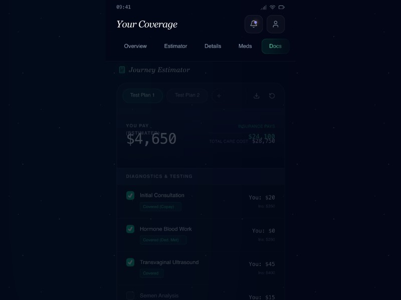 Preview for Health Finance Journey Estimator App Template