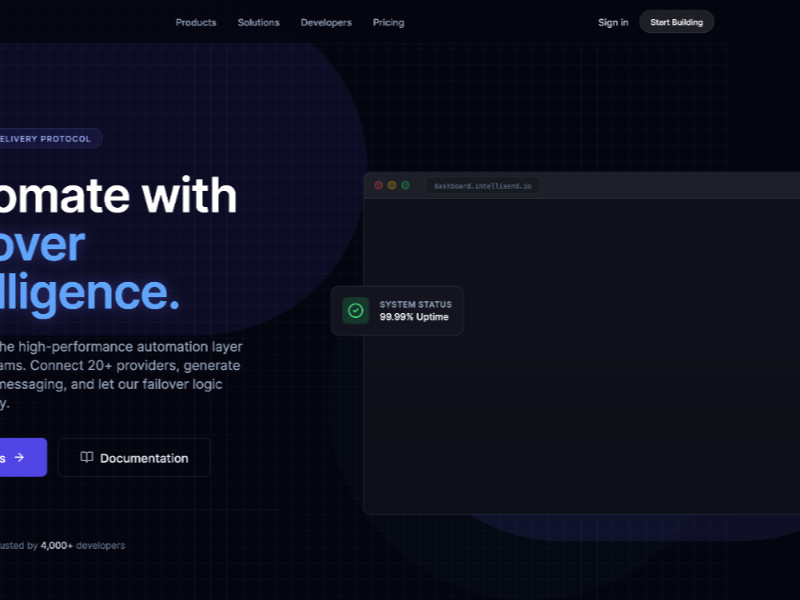 Preview for IntelliSend SaaS Hero Landing Page Template