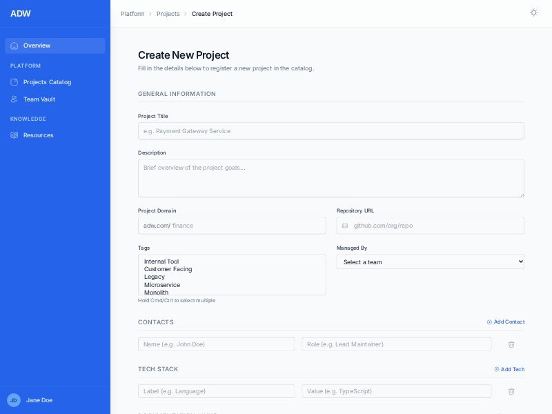 Preview for Internal Projects Dashboard Template