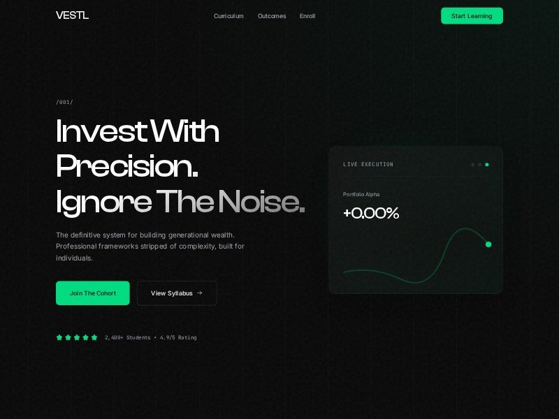 Preview for Vestl Investment Course Landing Page Template