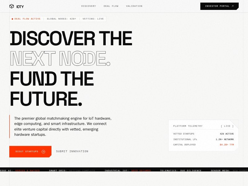 Preview for IoT Startup Showcase Landing Page Template