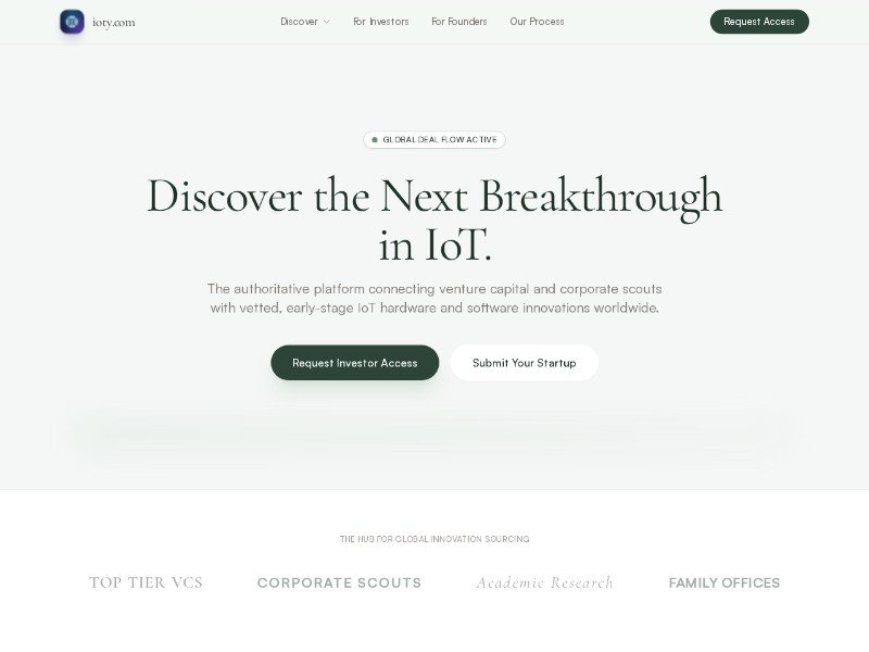 Preview for IoT Startup Showcase Landing Page Template