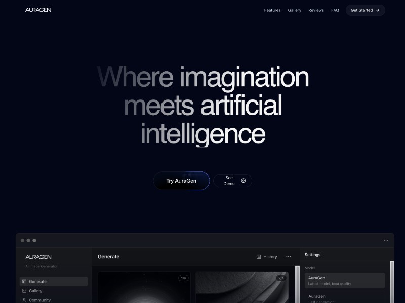 Preview for Arcade AI Image Generator Landing Page Template