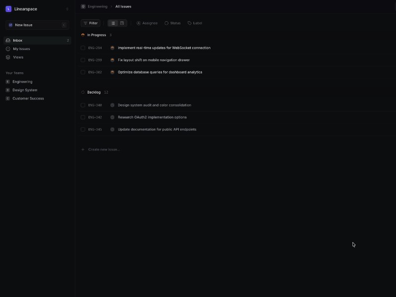 Preview for Issue Tracker Dashboard UI Template