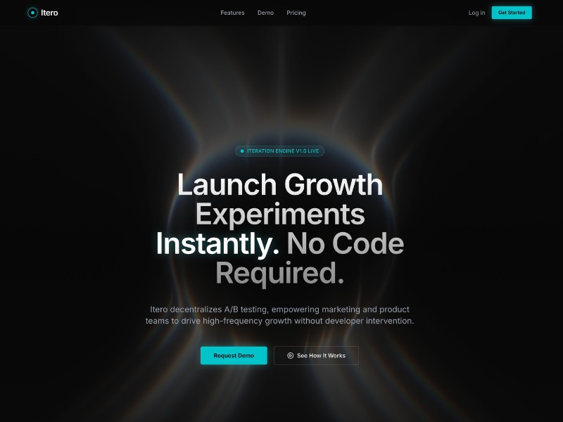 Preview for Itero A/B Testing SaaS Landing Page Template