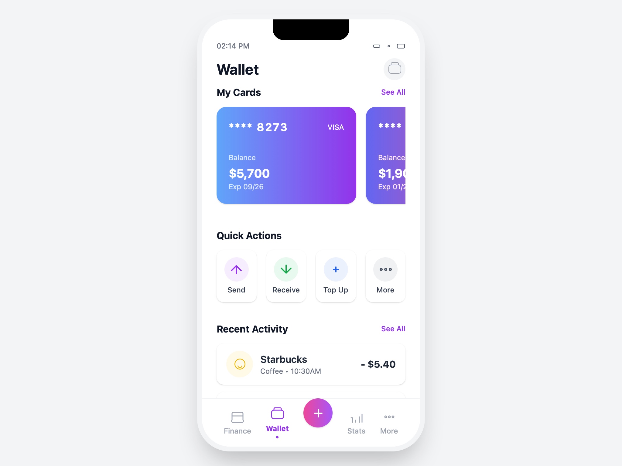 Preview for Mobile Wallet Interface Layout