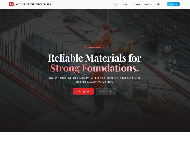 Preview for Building Materials Business Website Template