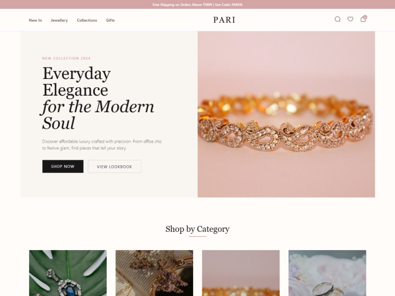 Preview for Jewellery E-commerce Landing Page Template