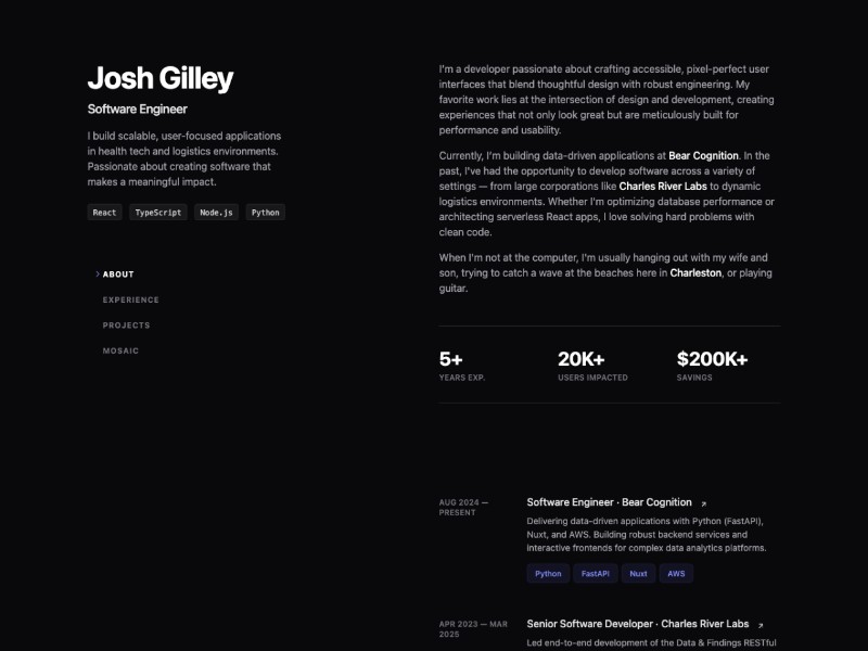 Preview for Developer Portfolio Website Template