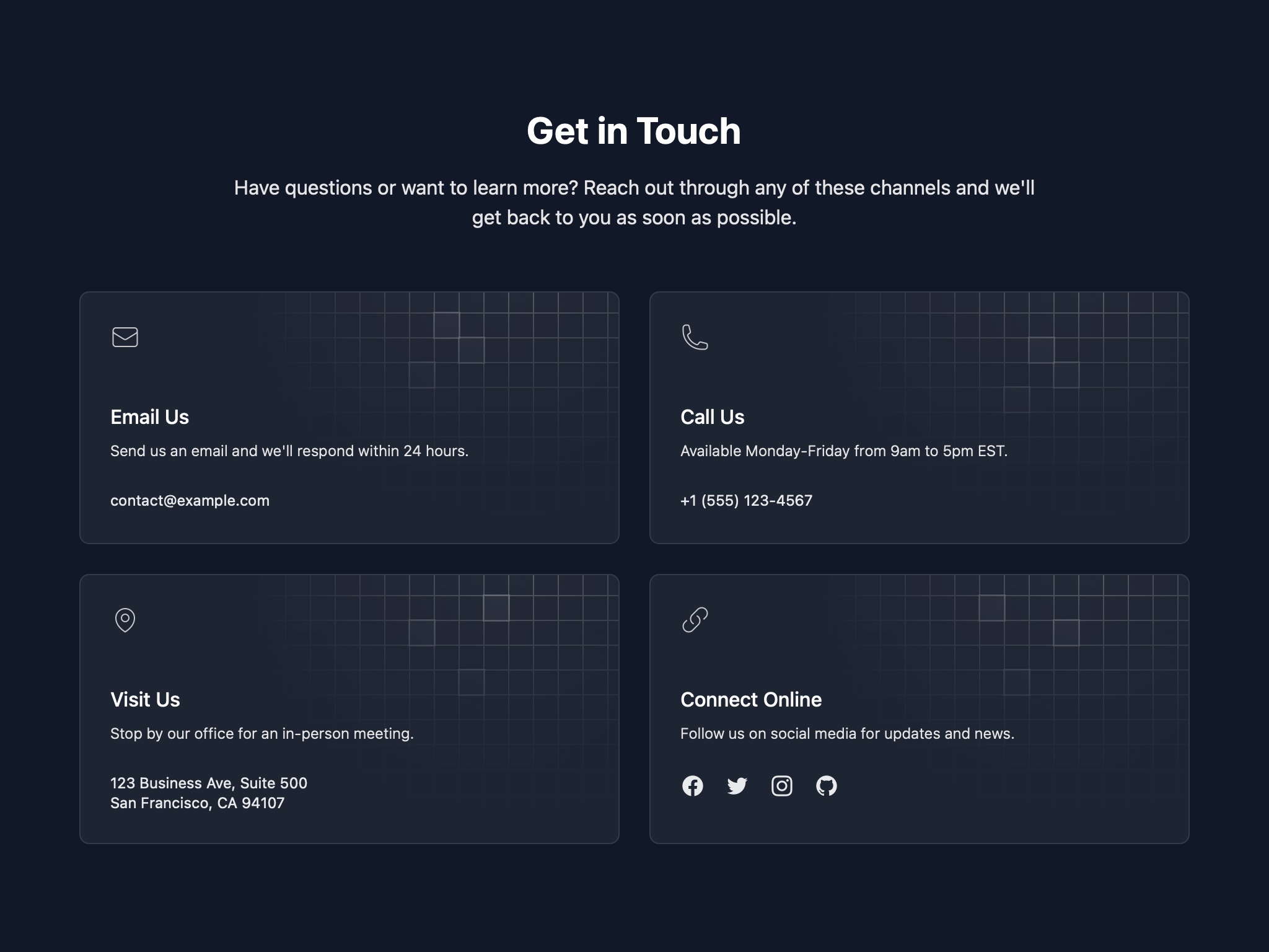 Preview for Contact Information Section