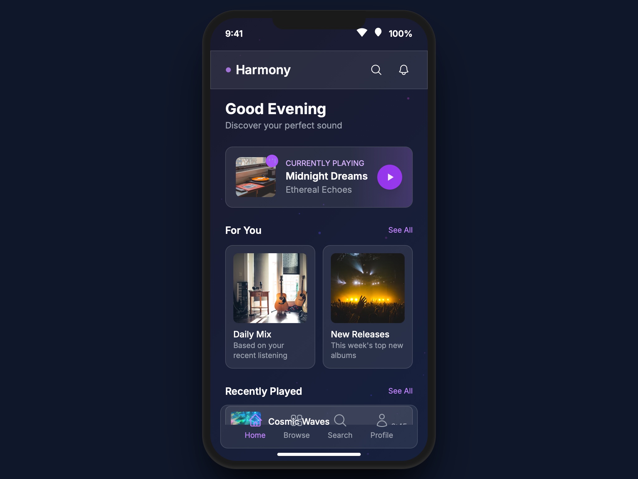 Preview for Mobile Music Player Interface