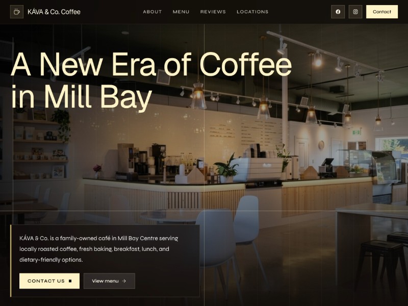 Preview for KÁVA Coffee Shop Landing Page Template