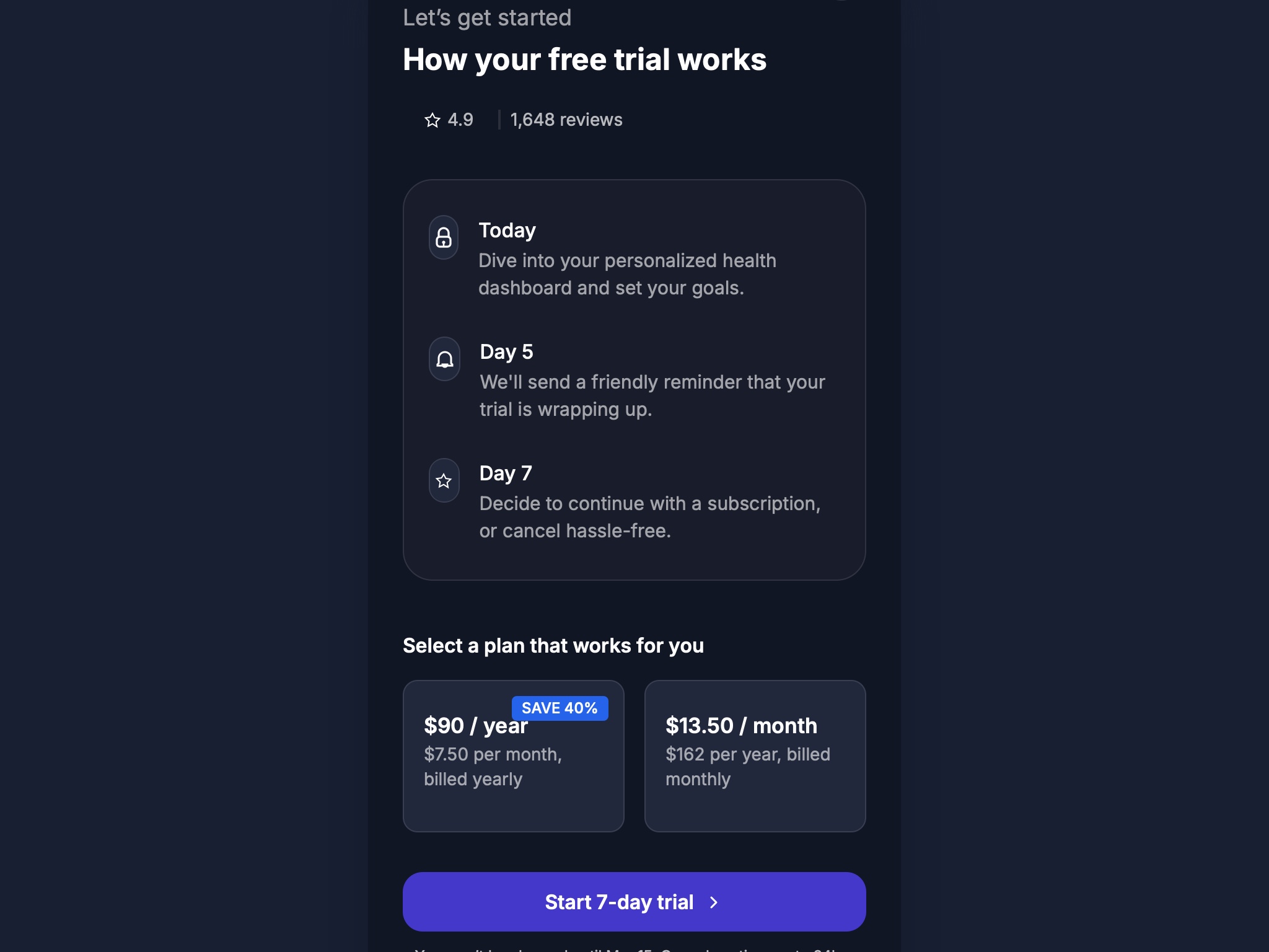 Preview for Subscription Trial Modal UI