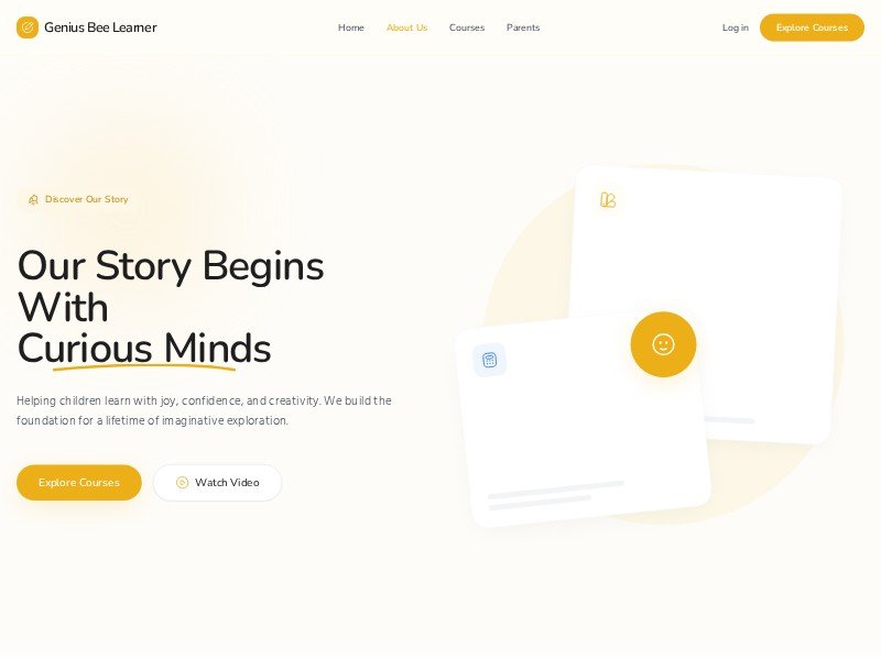 Preview for Kids Online Learning About Page Template