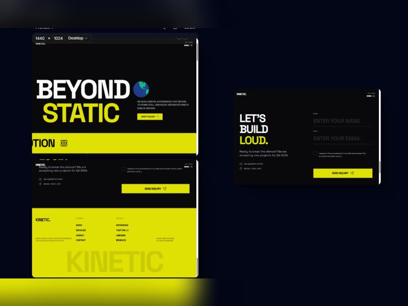 Preview for kinetic Creative Agency Landing Page Template