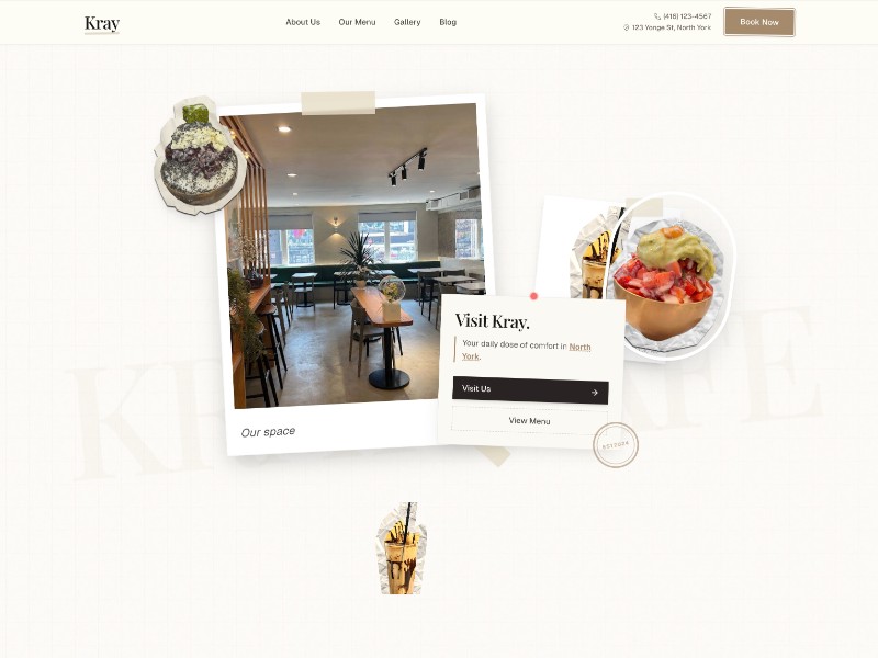 Preview for Kray Cafe Landing Page Template