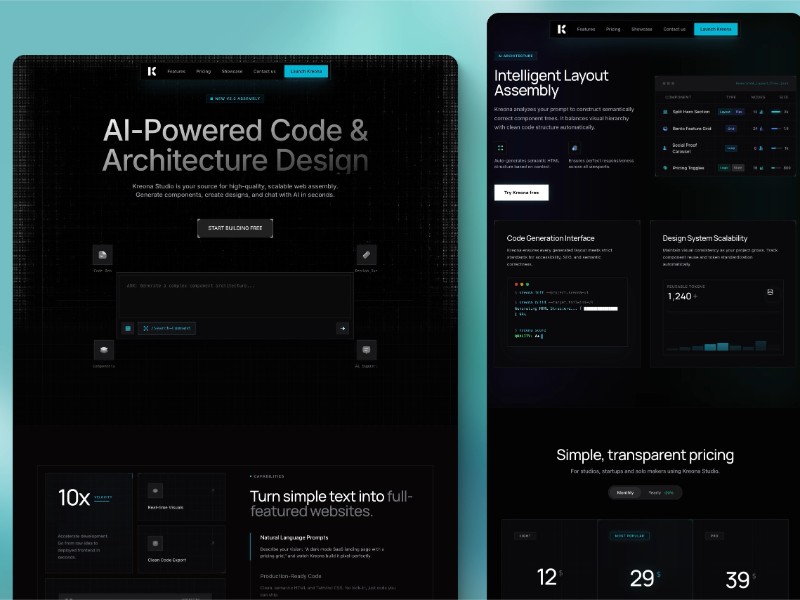 Preview for Kreona Studio AI Web UI Generator Template