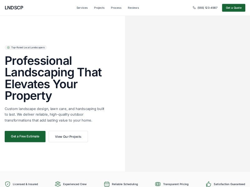 Preview for Landscaping Services Landing Page Template