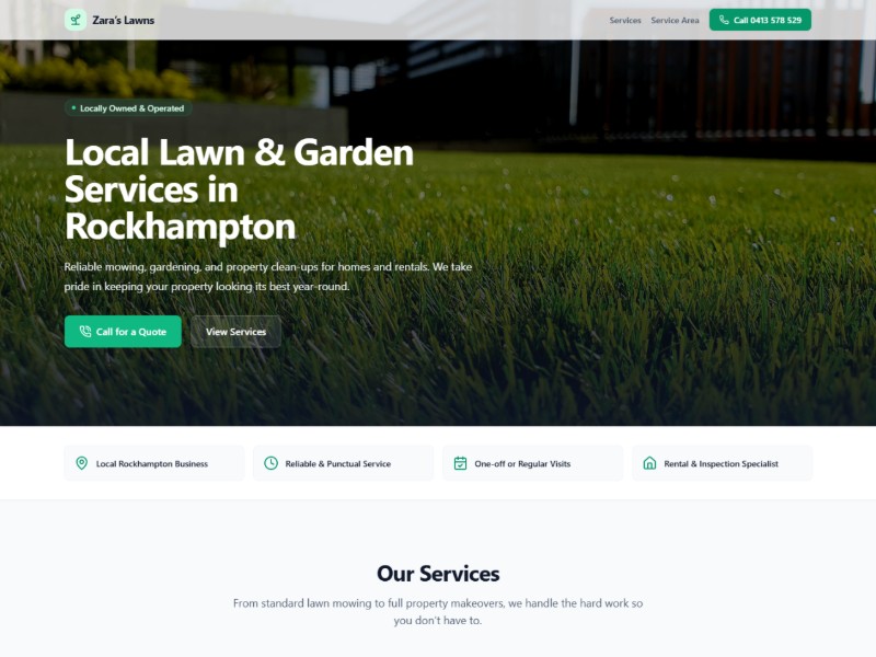 Preview for Lawn Care Services Landing Page Template